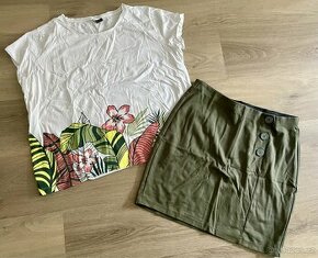 Krásný dámský set tričko + sukně vel.42 top stav