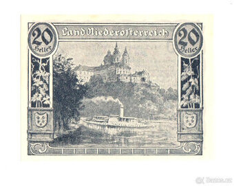 Nouzová Bankovka 20 Heller Niederösterreich,1920