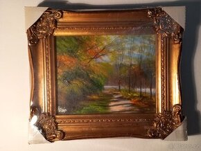 Olejomalba na plátně - zdobený rám 310x260mm - 03 -