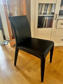 Sada 6 designových židlí B&B Italia z pravé kůže - TOP stav