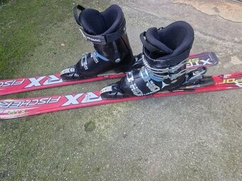 Lyžařské přeskové boty 25 + lyže 140cm