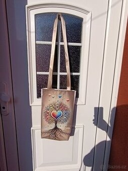 Kabelka ruční práce strom života béžový
