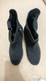 Zimní kožené semišové boty