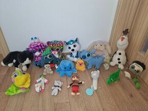 Mix plyšáků a přívěšků-Olaf, Brumla, jednorožec, Dotty atd.