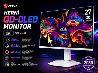 Herní QD-OLED Monitor 2k Rozlišení 280Hz | Záruka