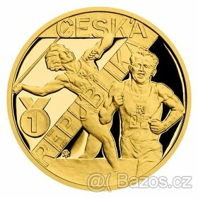 Zlatá 1/2Oz medaile Dana Zátopková a Emil Zátopek