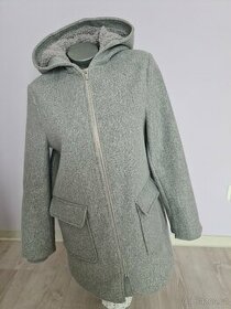 Nový kabát Primark, šedý melír, vel. 38 - 1