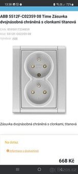 2 zásuvka ABB Time Titan nová