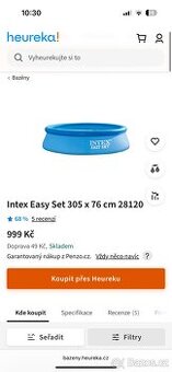 Nafukovací bazén Intex