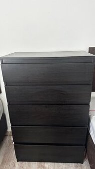 Komoda IKEA – 5 zásuvek, černohnědá