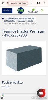 Prodám porobeton 30cm (Ytong, hebel, porfix)