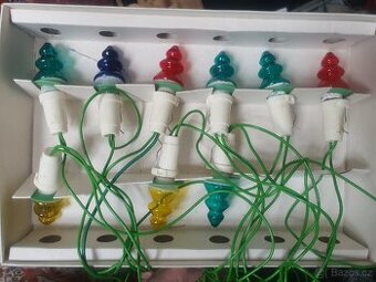 2 sady vintage vánočních světel. Vyrobeno v Československu