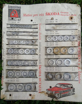 Historický dobový set matic pro Škoda Octavia