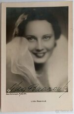 Lída Baarová - portrétní pohlednice s podpisem