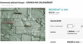 Kamenný obklad Vaspo - KÁMEN MIX ZELENOŠEDÝ rezervovane - 1