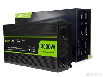 Měnič napětí z 24V na 230V, 3000W/6000W Green Cell INV21