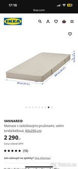 Matrace Ikea Vannareid 80x200