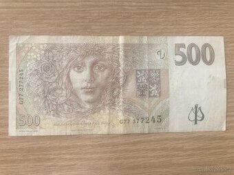 Vzácná bankovka 500 Kč s chybnými sériovými čísly