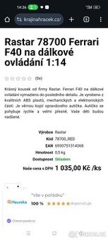 Prodám RC model Ferrari F40