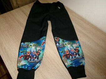 Zimní kalhoty softshell s Fleecem vel.116-MINECRAFT