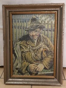 Obraz olejomalba na desce originál Theodor Hilšer