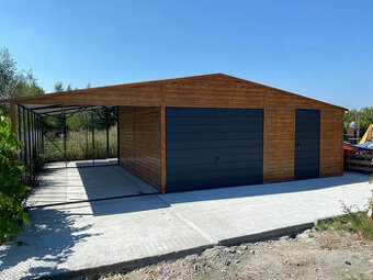 Garáž 6x6 + 3m přístřešek - 1