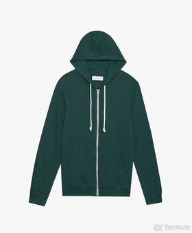 Pánská mikina na zip s kapucí PIER ONE tm.zelená vel XL