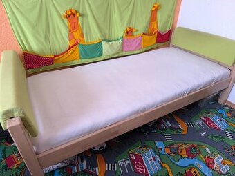 Dřevěná postel (dub Sonoma) 90x200