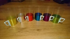 Sada retro skleniček s kovovou obručí