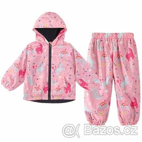 Nový nepromokavý termo set Jednorožci, vel.92/98