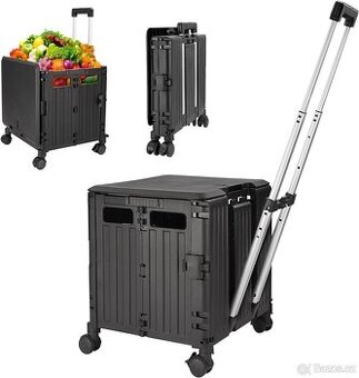 Skládací vozík na kolečkách s rukojetí 50l