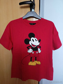 Dámské červené tričko Disney s Mickey Mousem - F&F