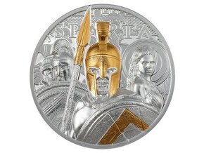 3 oz Stříbrná, pozlacená Sparta 2023. limit 888