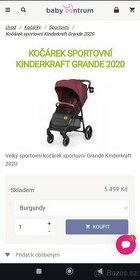 KOČÁREK SPORTOVNÍ KINDERKRAFT GRANDE 2020