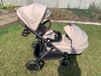 Sourozenecký kočár Cybex Gazelle - taupe frame, almond beige