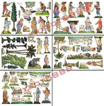 Historický vystřihovací papírový betlém č. 26