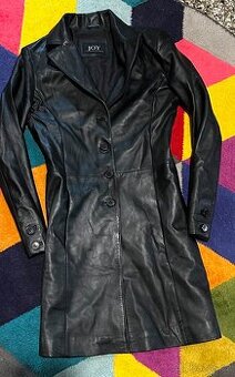 JOY DÁMSKÝ SLIM KOŽENÝ LUXUSNÍ KABÁT 38 🤩💪🏽 100% LEATHER