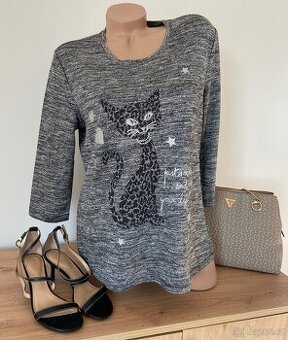 Dámská halenka s motivem kočky vel.M