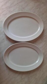SADA 2 OVÁLNÉ BÍLÉ TALÍŘE.