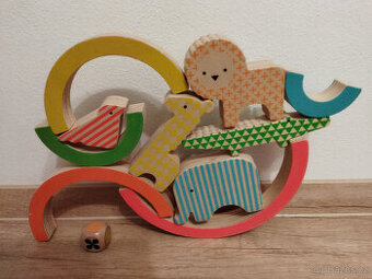 Dřevěná balanční duha se zvířátky