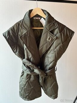 Prošívaná vesta khaki, jaro