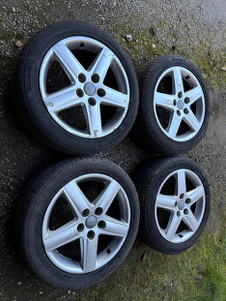SADA ALU KOL 5x112 R17 ET45, LETNÍ PNEU BARUM