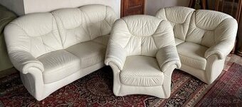 Luxusní kožená sedací souprava 3+2+1, 4385