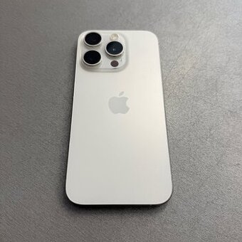 iPhone 15 Pro 256GB bílý titan, 100% baterie, bez škrábance