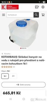 Kanystr na vodu, skládací