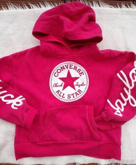 SYTE RUZOVA MIKINA S KAPUCI 10-12 let