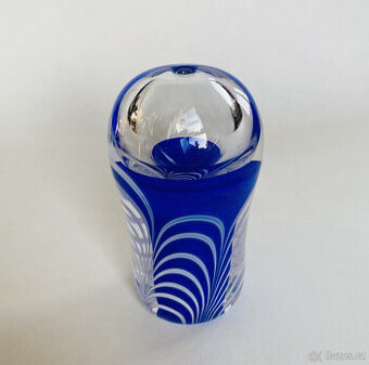 Těžítko, olejová lampa 11 cm, barevné hutní sklo