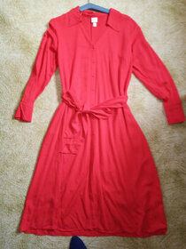Červené šaty z viskozy HM vel.M - 1