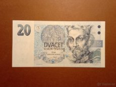 20 Kč 1994 - Nejvzácnější varianta na žlutém papíře - UNC - 1