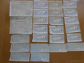 Staré jízdenky ČSD + ČSAD+ČSD lanovka Slovensko+2x lehátkové